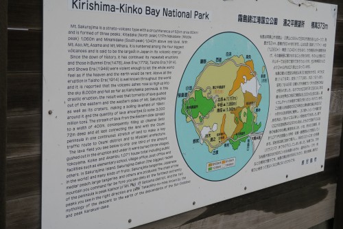 information signboard in Sakurajima Yunohira observatory 