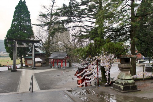 Open cement area at Toyotama shrine in Kagoshima.