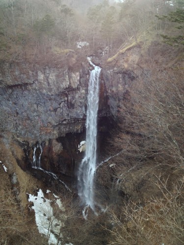Kegon Falls streaming waterfall among Nikko nature trails