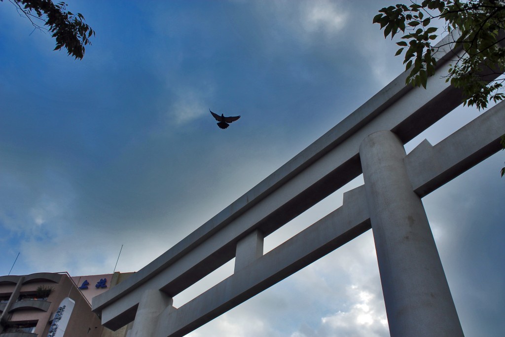 Gate near the Rokugatsudo festival in Kagoshima.