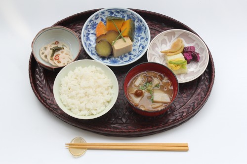 Japanese 1 soup 3 dishes are japanese food concept!