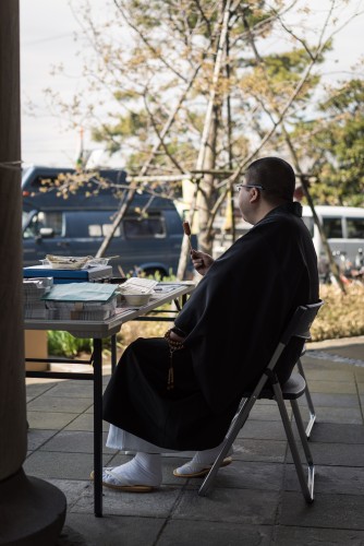 Monk at Komyoji Temple in Kamakura.