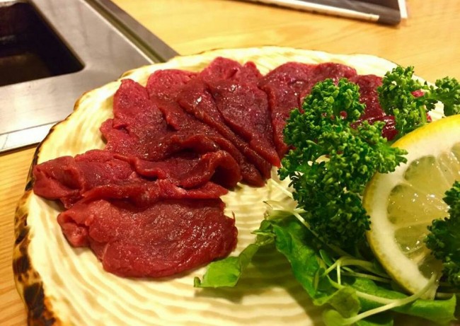 Osaka horse sashimi, Japanese food with little garnish