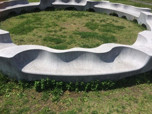 whitering benches at Fukuoka island park