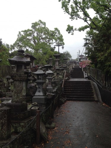 Many tombs to the path to Honmyoji temple, Kumamoto