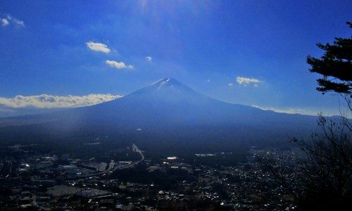 Viewing Mt. Fuji and Lake Kawaguchiko from Mt. Tenjō