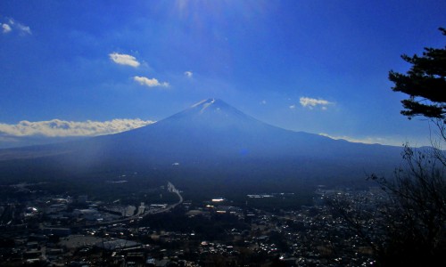 Viewing Mt. Fuji and Lake Kawaguchiko from Mt. Tenjō