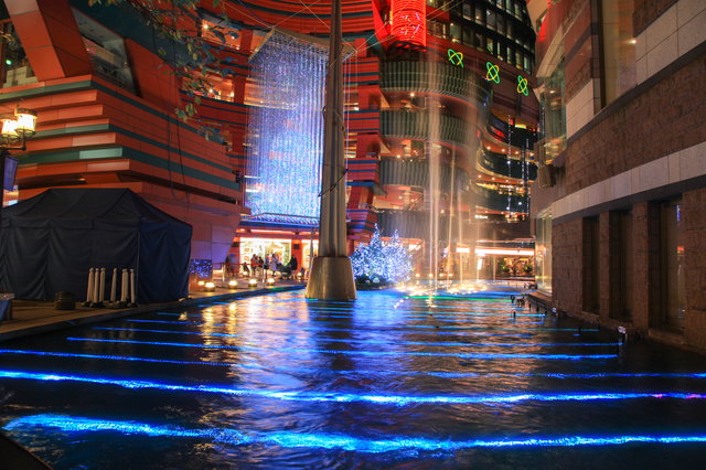 The water show at Canal City（christmas illuminations）
