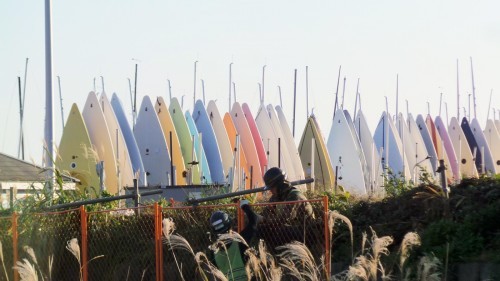 Nice shading of windsurf boards along the "Center Promenade".