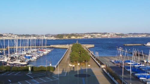 View on the bay from the rooftop of Enoshima Yacht house