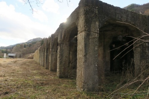 Ooshi station ruins is a railway that had once been used to transport ironstone during world war two. 