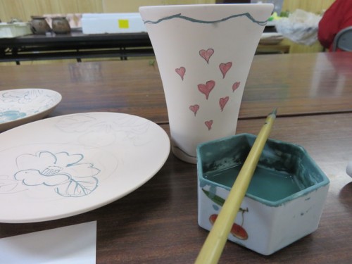 ceramic painting lesson in Arita