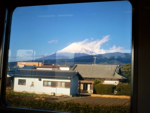 Mount Fuji from a Tokaido train
