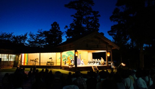 Sado island is deeply rooted in the tradition of the Noh performance, a form of classical Japanese theater combining dance and poetry with music, Niigata, Japan.