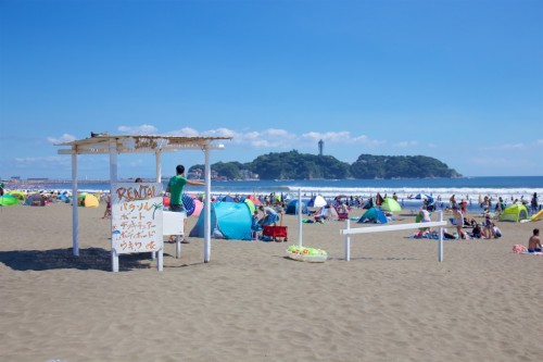 Katase beach, a famous and close beach from Tokyo, Japan.