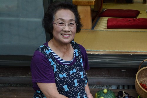 Mrs. Sato, the guesthouse owner, in Saiki city, Oita prefecture, Kyushu.