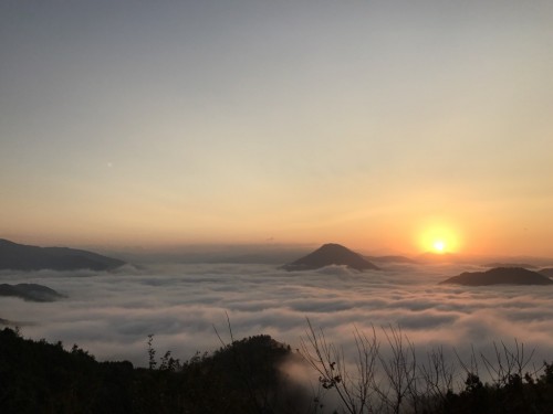 Sea of ​​clouds (unkai) found in Ozu City, Shikoku Island, Japan