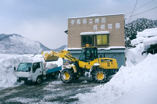 Takane Village Snowy Road in Niigata Prefecture Farm Town 