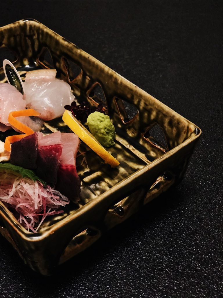 sashimi served at Kurokawa onsen