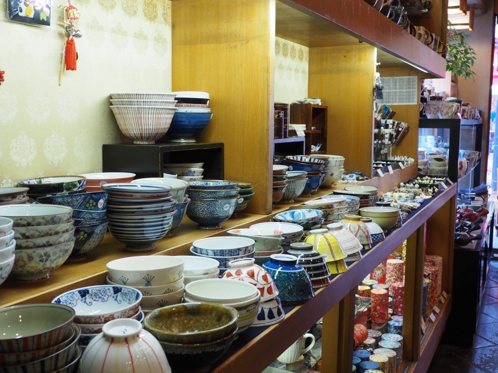 Japanese Pottery Store at Yanesen area in Tokyo, Japan.