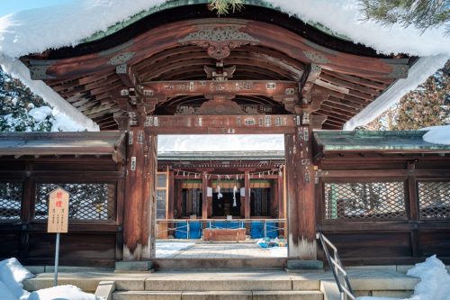 Uesugi Shrine for Samurai on Yonezawa City Castle Ruins
