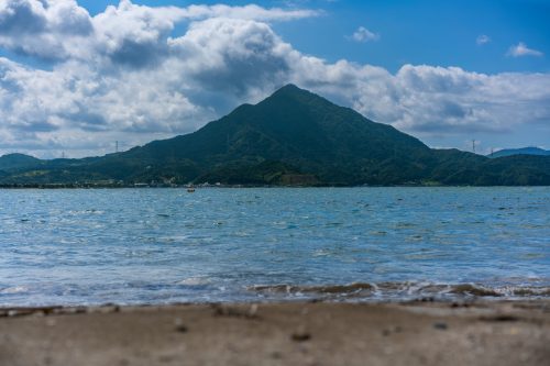 A view of Mt. Aoba from Wakamiya Beach