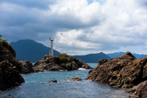 Rocky islands off the coast of Takahama town, Fukui Prefecture, Japan.