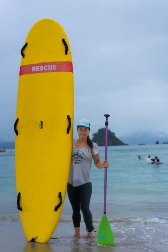 Stand Up Paddle Board instructor in Takahama town, Fukui Prefecture, Japan.