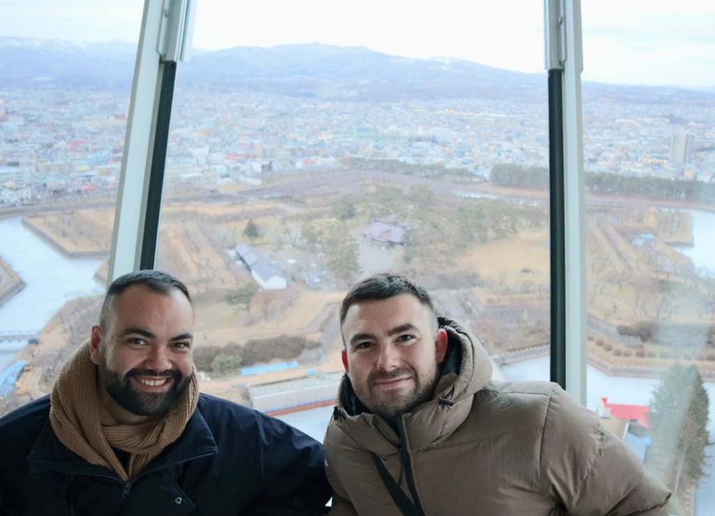 Mark and Jonathan at the top of Goryokaku Tower