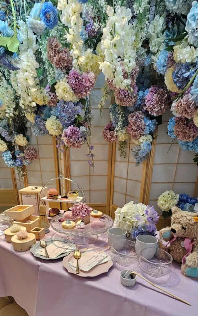 Afternoon Tea a tema ortensie in Giappone