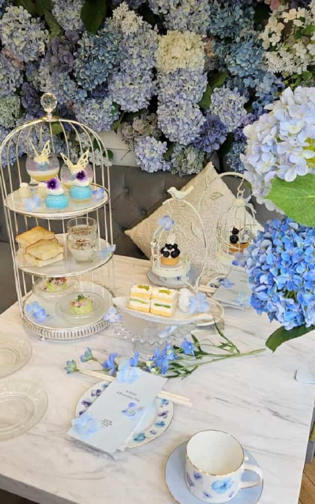 Afternoon Tea a tema ortensie in Giappone