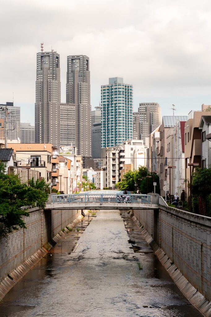 bridge with view of Shinjuku